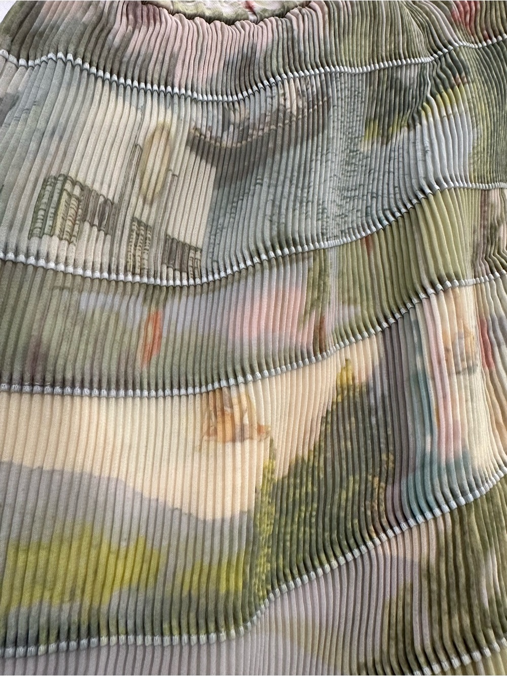 Lafayette 148 New York Pastel Scenic Pleated Maxi Skirt Sz M-L - Picture 5 of 15